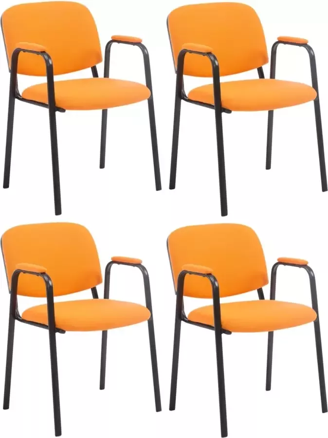 Clp Ken Pro Set van 4 Bezoekersstoelen Stof oranje - Foto 1