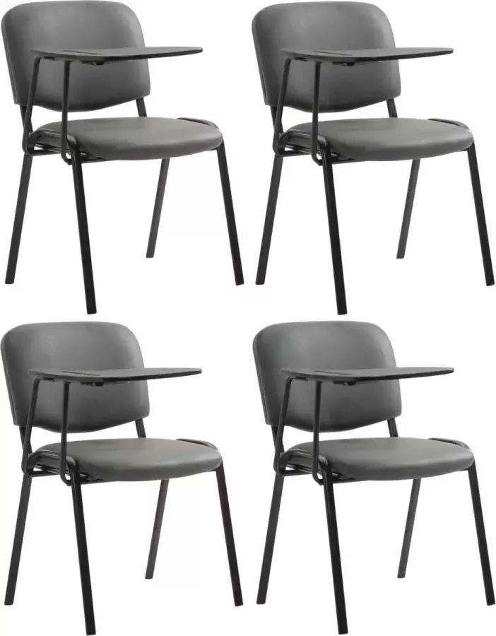 Clp Ken Set van 4 stoelen met klaptafel Kunstleer grijs