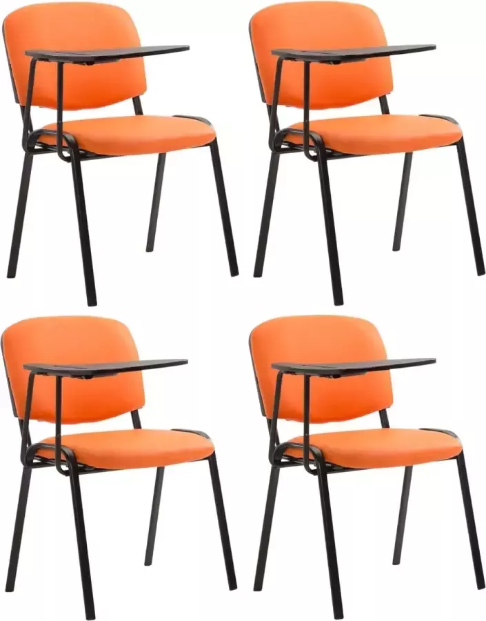 Clp Ken Set van 4 stoelen met klaptafel Kunstleer oranje