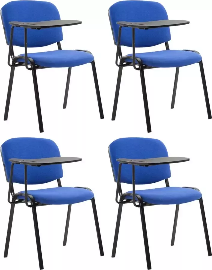 CLP Ken Set van 4 stoelen Met klaptafel Stof blauw