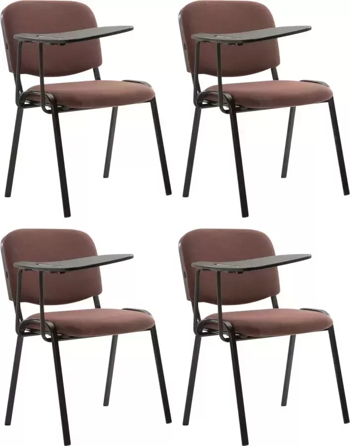 CLP Ken Set van 4 stoelen Met klaptafel Stof bruin