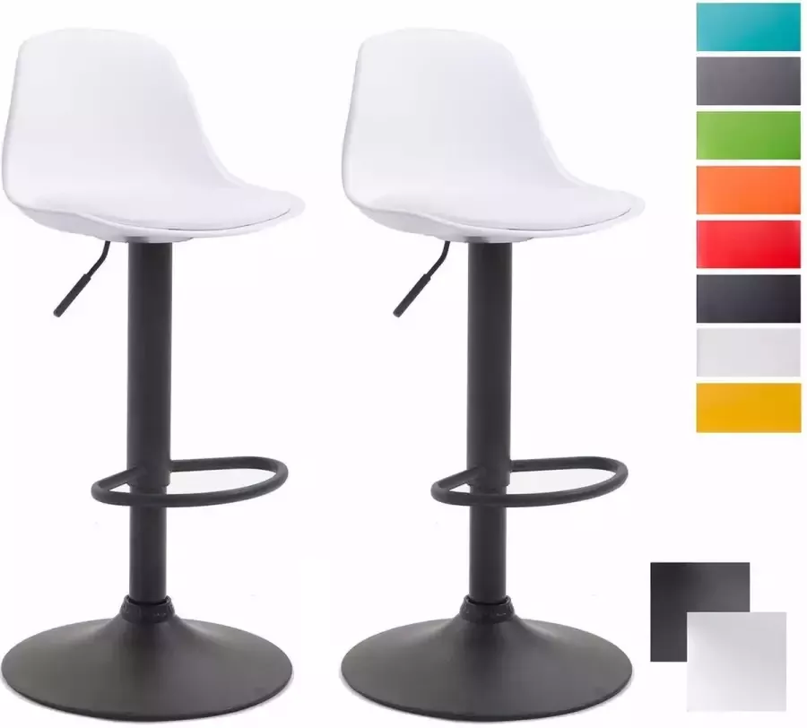 CLP Set van 2 barkrukken Kiel Zwart Frame Kunststof - Foto 2