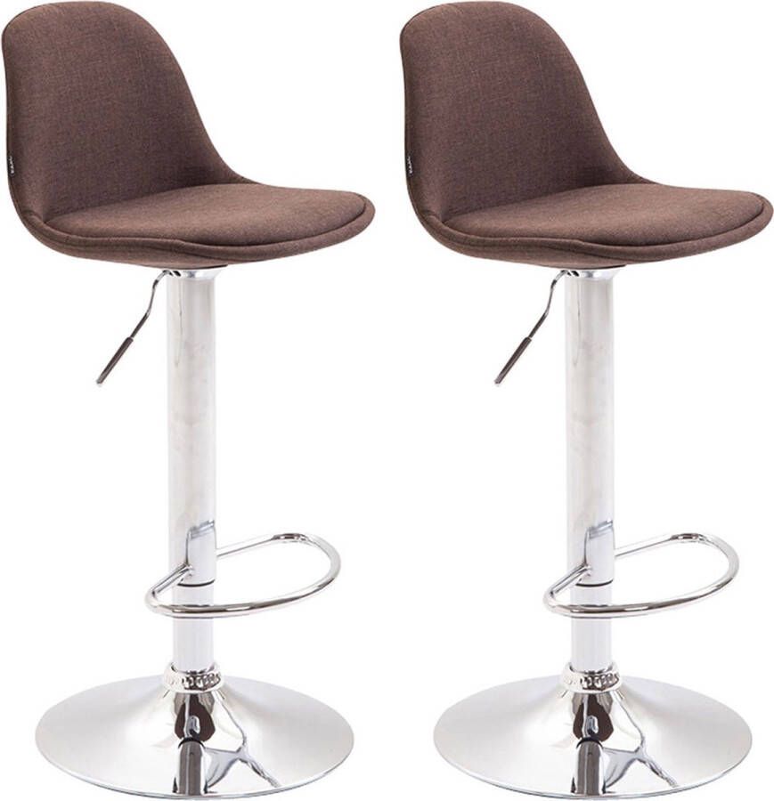 CLP Set van 2 barkrukken Kiel Chroom Frame Stof