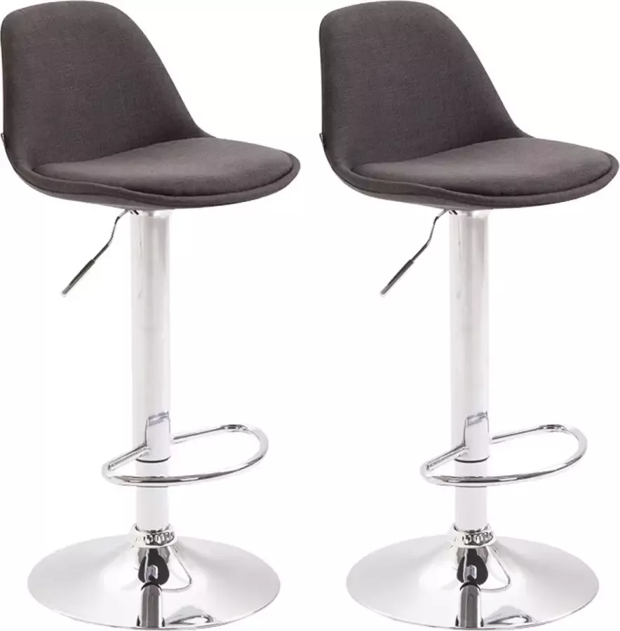 CLP Set van 2 barkrukken Kiel Chroom Frame Stof