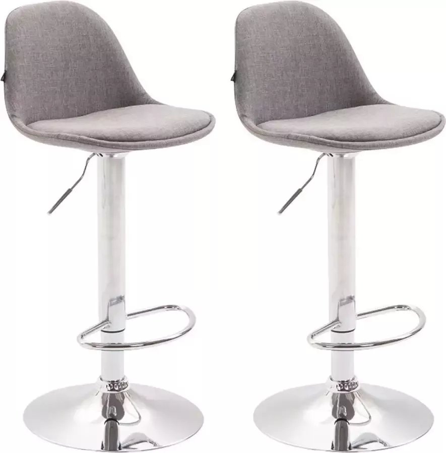 CLP Set van 2 barkrukken Kiel Chroom Frame Stof