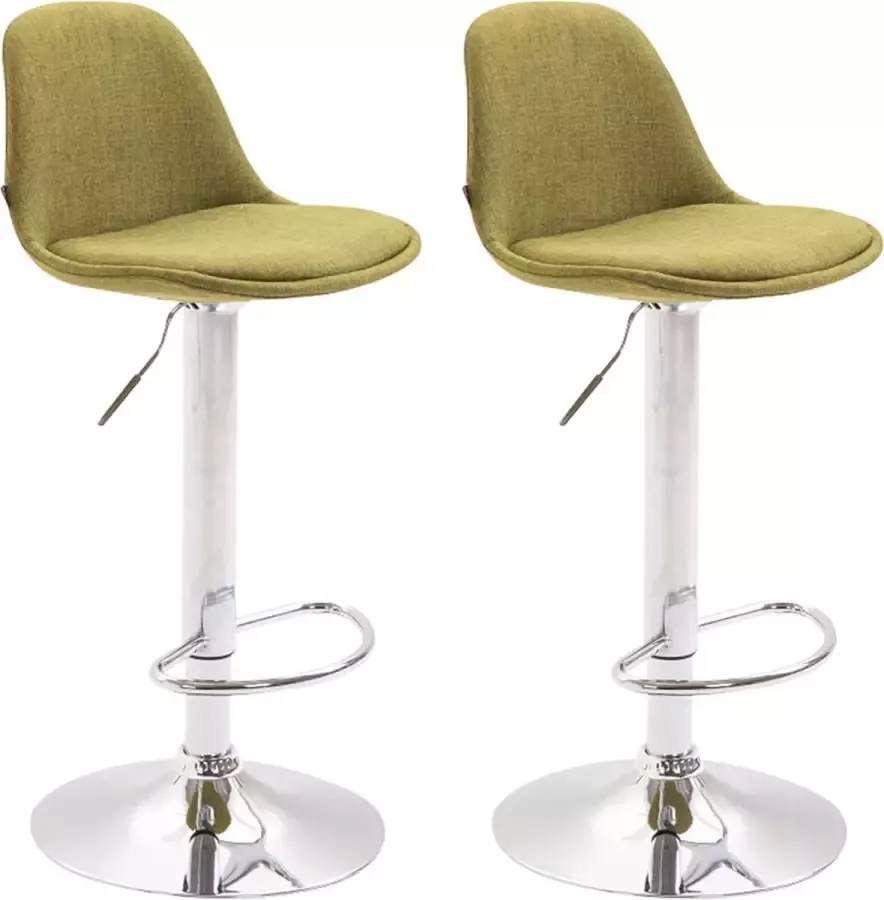 CLP Set van 2 barkrukken Kiel Chroom Frame Stof