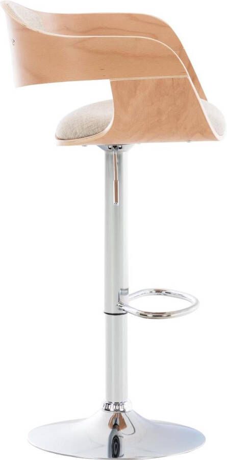 Clp Kingston Barkruk Met rugleuning Armleuning Voetsteun Stof natura creme