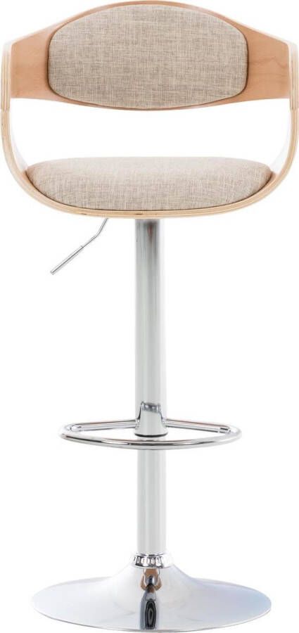 Clp Kingston Barkruk Met rugleuning Armleuning Voetsteun Stof natura creme - Foto 2