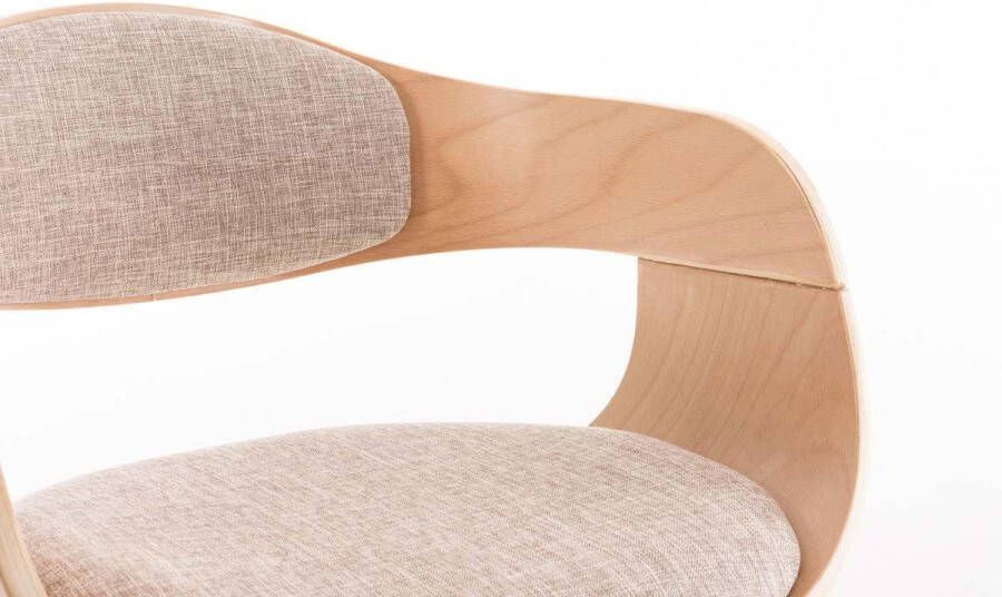 Clp Kingston Eetkamerstoel Met armleuning Hout Stof natura creme