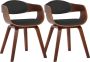Clp Kingston Set van 2 eetkamerstoelen Met armleuning Stof walnoot donkergrijs walnoot - Thumbnail 1