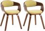 Clp Kingston Set van 2 eetkamerstoelen Met armleuning Stof walnoot lichtgroen walnoot - Thumbnail 2