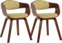 Clp Kingston Set van 2 eetkamerstoelen Met armleuning Stof walnoot lichtgroen walnoot - Thumbnail 1