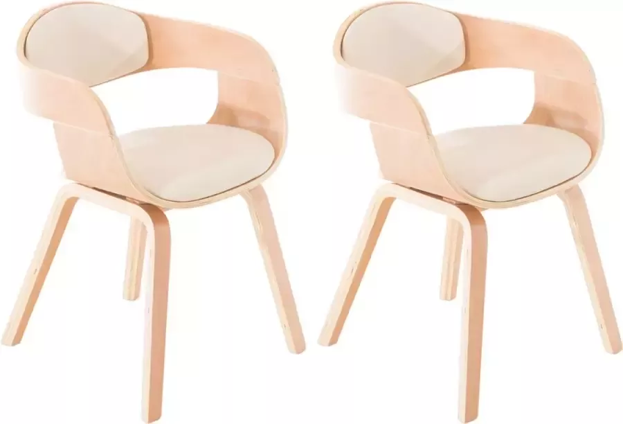 CLP Set van 2 Eetkamerstoelen Kingston Natura Frame Kunstleer