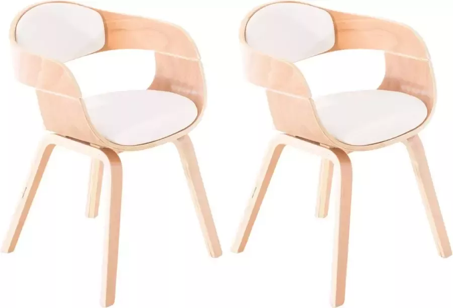 CLP Set van 2 Eetkamerstoelen Kingston Natura Frame Kunstleer