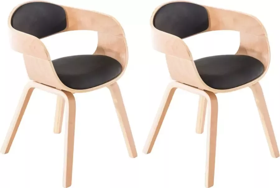 CLP Set van 2 Eetkamerstoelen Kingston Natura Frame Kunstleer