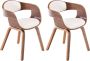 CLP Set van 2 Eetkamerstoelen Kingston Walnoot Frame Kunstleer - Thumbnail 1