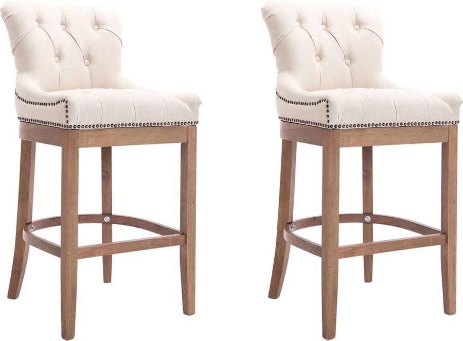 Clp Lakewood Set van 2 barkrukken Stof Creme Onderstel : antiek licht - Foto 2