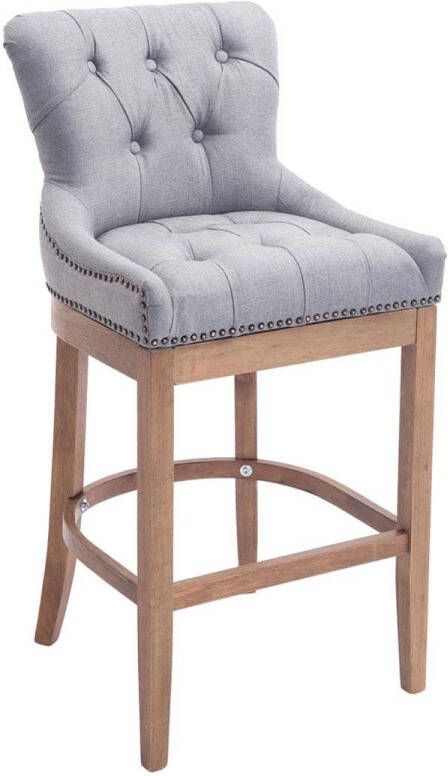 Clp Lakewood Set van 2 barkrukken Stof Lichtgrijs Onderstel : antiek licht - Foto 2