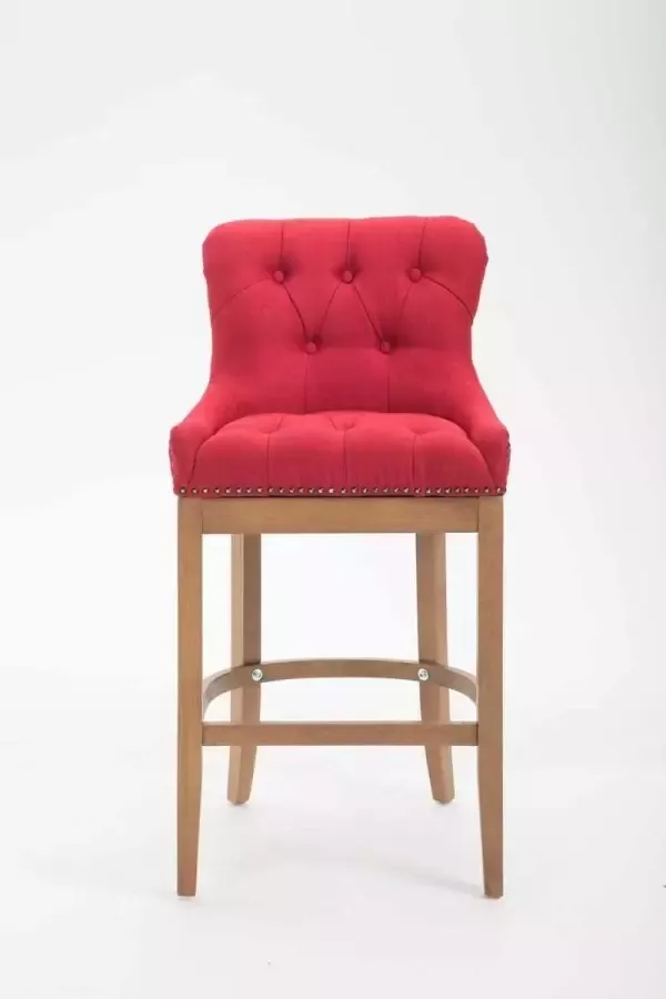 Clp Lakewood Set van 2 barkrukken Stof Rood Onderstel : antiek licht