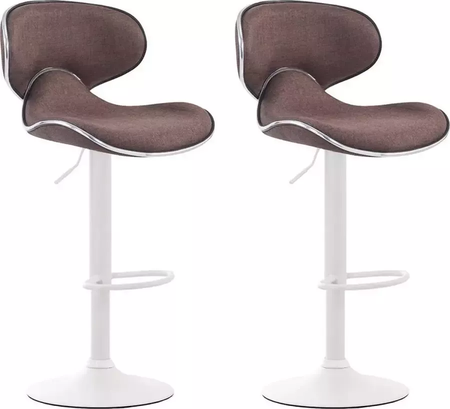 Clp Las Vegas V2 Set van 2 barkrukken Stof bruin wit