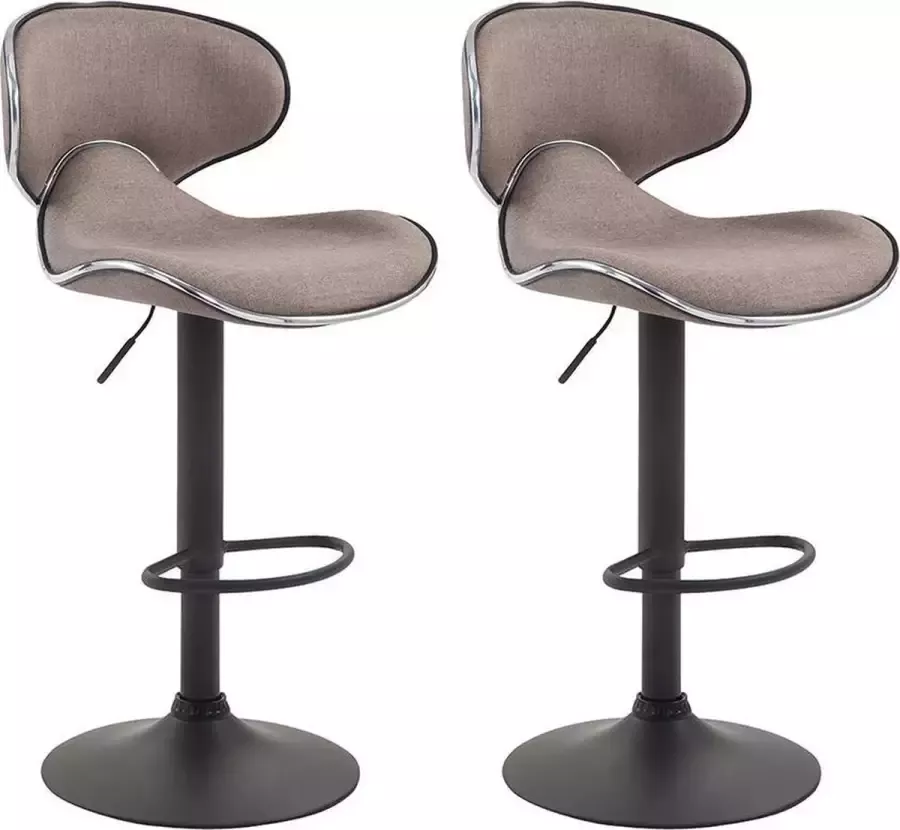 Clp Las Vegas V2 Set van 2 barkrukken Stof taupe zwart