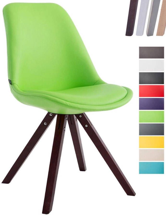 Clp Laval Bezoekersstoel Vierkant Kunstleer cappuccino groen