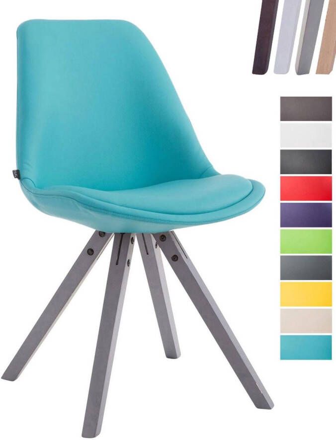 Clp Laval Bezoekersstoel Vierkant Kunstleer grijs blauw