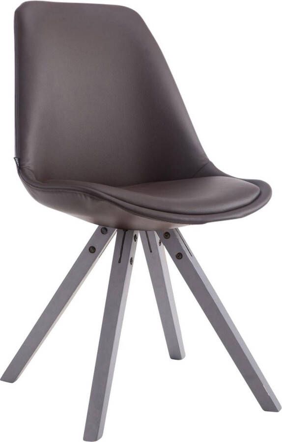 Clp Laval Bezoekersstoel Vierkant Kunstleer grijs bruin