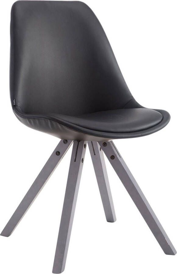 Clp Laval Bezoekersstoel Vierkant Kunstleer grijs zwart