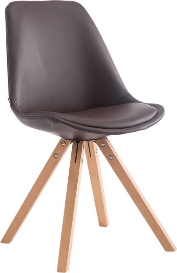 Clp Laval Bezoekersstoel Vierkant Kunstleer natura (eik) bruin