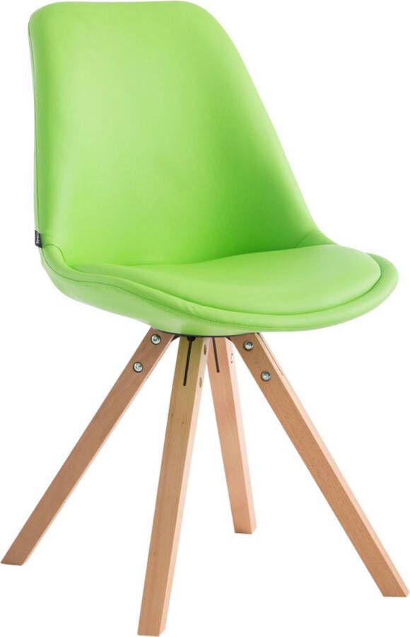 Clp Laval Bezoekersstoel Vierkant Kunstleer natura (eik) groen