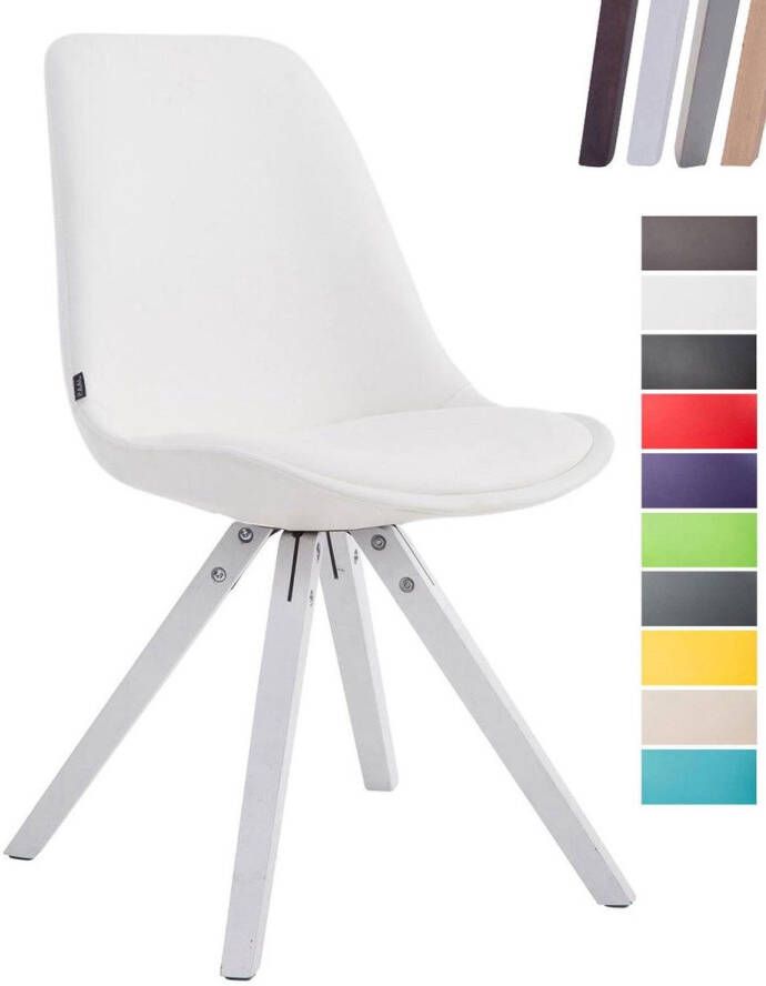 Clp Laval Bezoekersstoel Vierkant Kunstleer wit