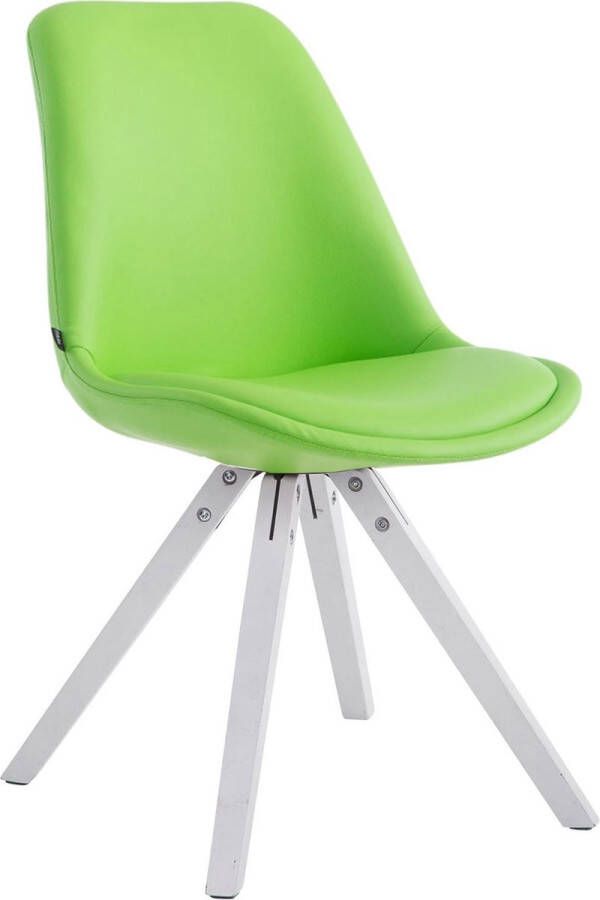 Clp Laval Bezoekersstoel Vierkant Kunstleer wit groen
