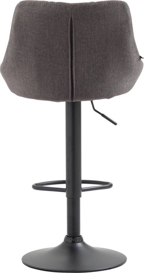 Clp Lazio Barkruk Met rugleuning Verstelbaar Voetsteun Stof grijs zwart