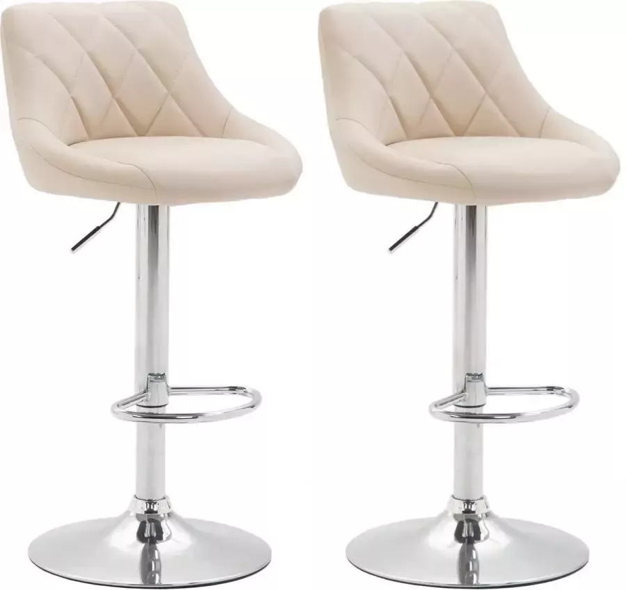 CLP Lazio Set van 2 barkrukken Kunstleer creme
