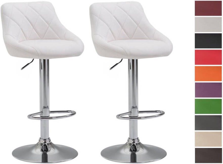 Clp Lazio Set van 2 barkrukken Kunstleer Wit