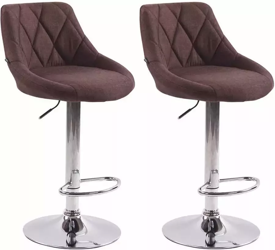 Clp Lazio Set van 2 barkrukken Stof Bruin