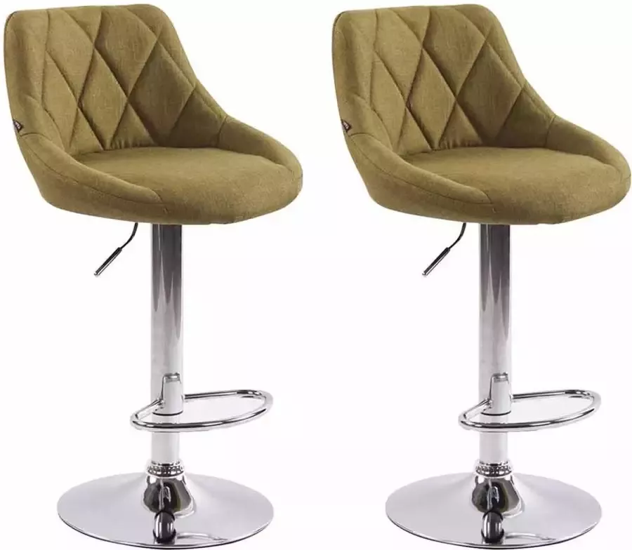 Clp Lazio Set van 2 barkrukken Stof Groen