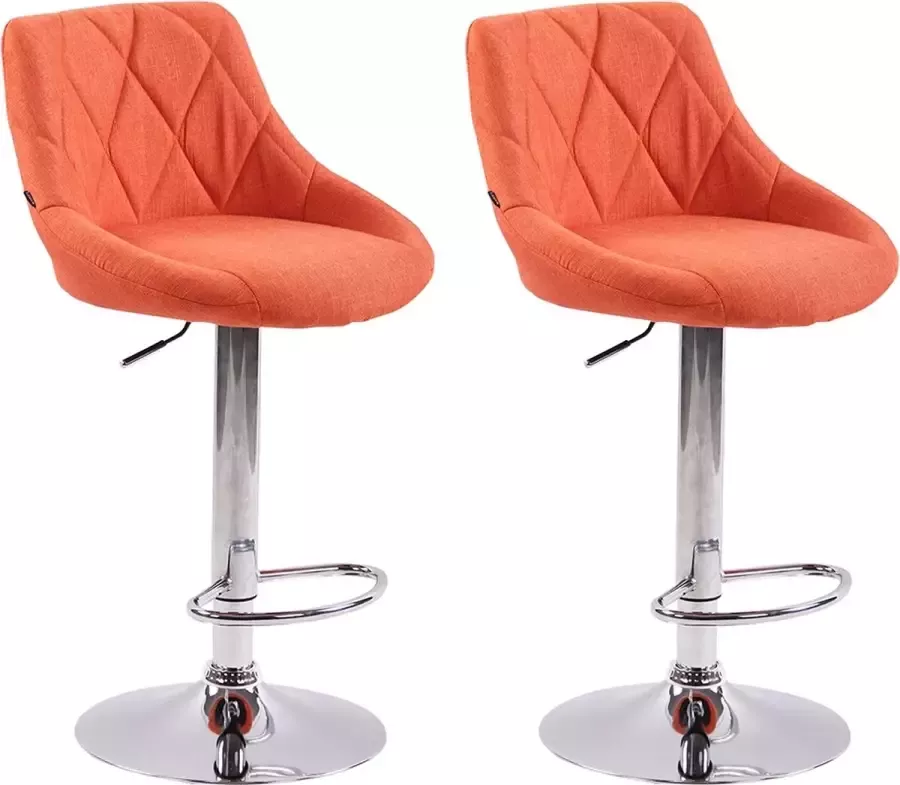 Clp Lazio Set van 2 barkrukken Stof Oranje