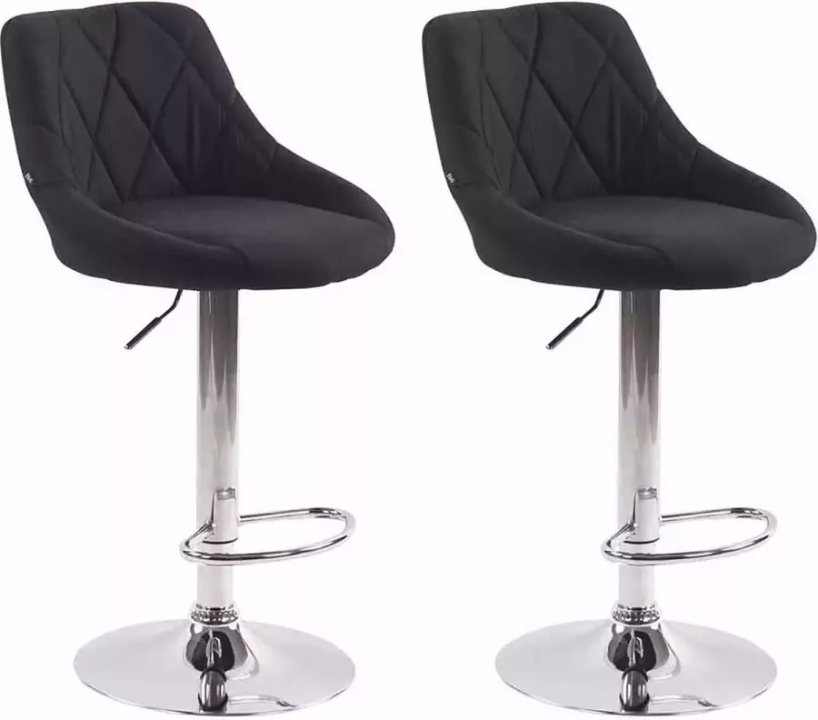 Clp Lazio Set van 2 barkrukken Stof Zwart