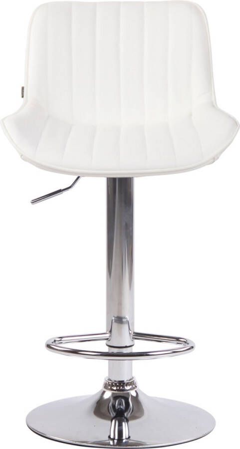 CLP Lentini Barkruk Kunstleer chroom wit