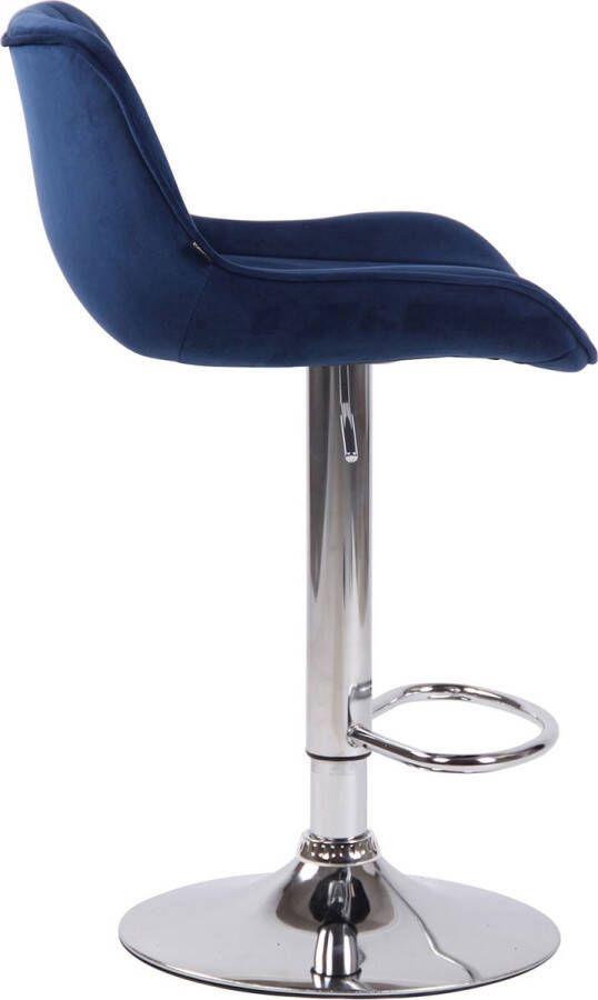 Clp Lentini Set van 2 barkrukken Fluweel blauw chroom