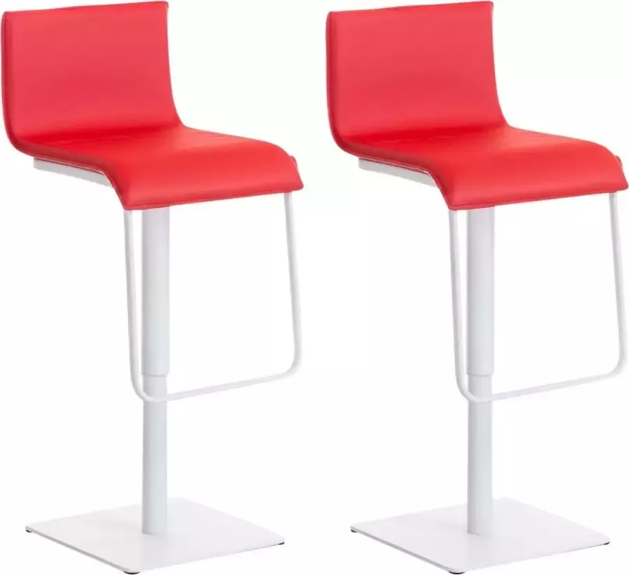 Clp Limon Set van 2 barkrukken Kunstleer Rood Wit