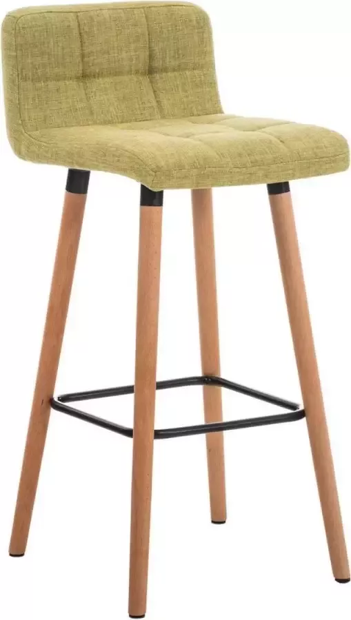 Clp Lincoln Barkruk Met rugleuning Voetsteun Stof Groen