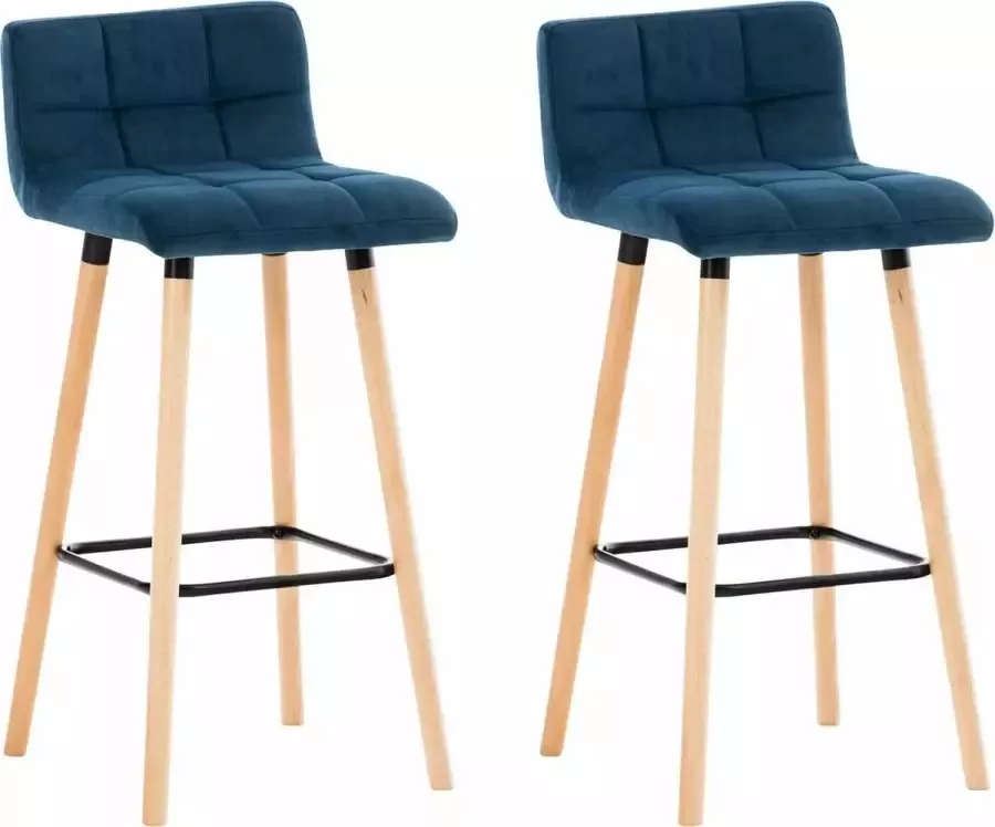 Clp Lincoln Set van 2 barkrukken Fluweel blauw
