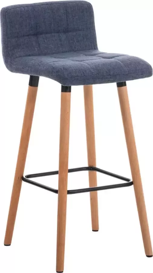 Clp Lincoln Set van 2 barkrukken Stof blauw Kleur onderstel : natura - Foto 2