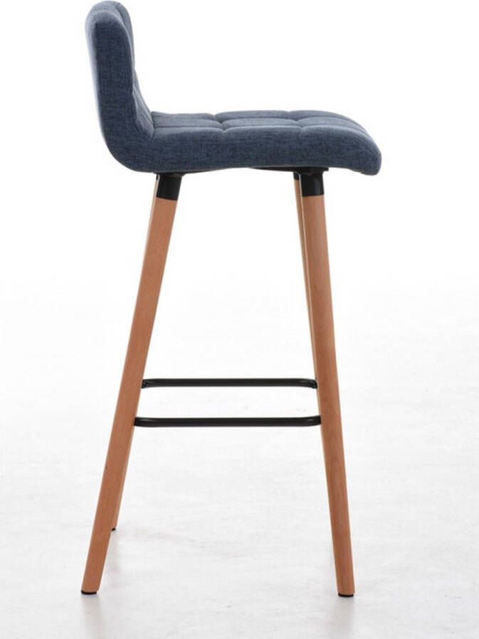 Clp Lincoln Set van 2 barkrukken Stof blauw Kleur onderstel : natura
