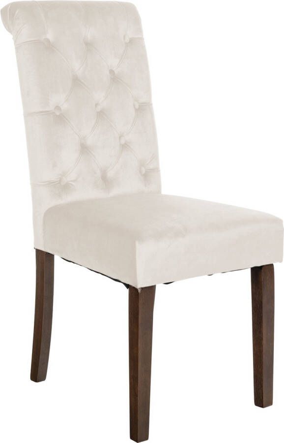 Clp Lisburn Eetkamerstoel creme Fluweel