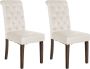 Clp Lisburn Set van 2 eetkamerstoelen Zonder armleuning creme Fluweel - Thumbnail 1
