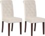 Clp Lisburn Set van 2 eetkamerstoelen Zonder armleuning creme Fluweel - Thumbnail 2